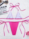 DEKA Mini PU black Micro Bikini Set Triangle Swimwear Women Shiny Thong Swimsuit Swim Wear Halter Two Peice Beachwear