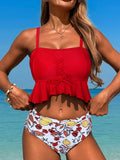 Printed Strappy Bikinis 2026 Ruffle Swimsuit Women Sexy Swimwear Female Bathers Swimming Bathing Swimming Swim Suit Beachwear