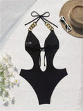 DEAK Sexy Deep V Neck Women Swimwear Hollow One Piece Swimsuit Women Backless Monokini Bathing Suit Beach Monokini Backless Lady