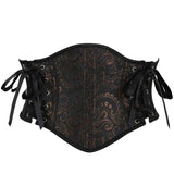 Retro Palace Jacquard Side Zipper Body Shaping Tight Waist Fishbone Side Lace Outer Wear