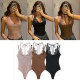 Women's Lace Patchwork Halter Neck Bodysuits Lace Backless Halter Bodysuit Strap For Women Daily Wear Bodysuits Pure Desire SSQF