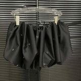 Fashion Women's Solid Color Bandage A-line High Waist Skirt 2026 Summer New Trendy Hole Design Skirts Female Trendy TB02