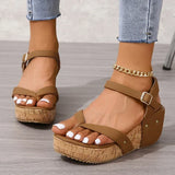 Chunky Platform Clip-Toe Sandals for Women Summer Rivet High Heel Sandal for Ladies Fashion Outdoor Anti-Slip Sandalias Mujer