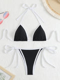 2025 Triangle Halter Bikini Sexy Brazilian Swimsuit Women String Swimwear Female Bathers Bathing Swimming Swim Suit Beachwear