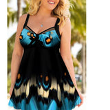DEKA Large Size Swimwear Two Piece Swimsuit Women Sexy Leopard Tankini Print Flower Vintage Bodysuit Swim Beachwear Bathing Suit