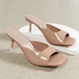 Women High Heel Sandals Summer New Fashion Square Toe Open Toe Women Elegant Casual Comfortable Black High Heel Sandals