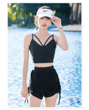 Swimsuit Plus Size Girl Conservative Split Fashion Sports Sunscreen Long Sleeved Slimming Hot Spring Three Piece Set