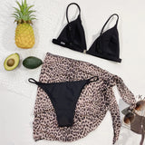 2026 Sexy Bikini Set 3-Piece Swimwear Swimsuit Women Bikinis Set Bathing Suit Beach Bikini Female Leopard Cover Up Bikinis Mujer