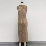 Hollow Out Sleeveless Crochet Knitted Tunic Beach Cover Up Cover-ups Mini Beach Dress Beach Wear Beachwear Female Women V6745