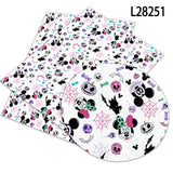 Halloween Disney Mickey Cartoon Print Artificial leather DIY Earring Hair Bow Bag Crafts  faux Leather  22X30CM litchi