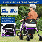 Rolling Walker Wheelchair Combo With Adjustable Seat And Handle