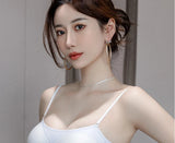 MOYISU Strapless Push Up Bra Underwear, Cross Back for Small Chest, Padded Enhancer Adhesive Lift to Look Bigger, Deep Plunge