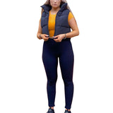 Women Winter Warm Crop Waistcoat Sleeveless Stand Collar Double Sided Lightweight Puffer Vest 2022 Streetwear