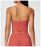 Sexy V Neck Yoga Vest Women Quick Dry Shockproof Slimming Sports Tank Top Cloud Feeling Sanded Workout Fitness Running Vest