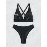S - XL Cross Back Mini Micro Thong Bikini Female Swimsuit Women Swimwear Two-Pieces Bikini Set Bather Bathing Suit Swim V5022