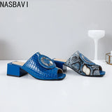 NASBAVI Out Outdoor Slippers Latest Luxury Shoes Women Designers Ladies Shoes and Sandals Wedding Shoes for Women Big Size 45 46
