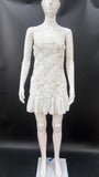 2025 Summer Lady New 3D Flower White Mini Chiffon Dresses Sexy Backless Simple Elegant Fashion Ladies Slim Holiday Party Outfits