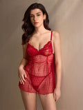 European and American lace backless sexy suspender dress thong pajamas set