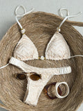 2026 Wrinkled Crinkled Halter Beads Bikini Women Swimwear Female Swimsuit Two-pieces Bikini Set Bather Bathing Suit Swim Lady