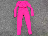 Women's Seamless Yoga Jumpsuits Backless Sexy Long-Sleeved One-Piece Butt-Lifting Gym Nude Feel Workout Gym Training Bodysuits