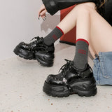 2026 Chunky Platform Punk Sneakers Women Belt Decor Lace Up Thick Bottom Vulcanized Shoes Woman Heighten Rivets Goth Shoes Mujer