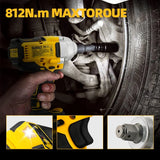 Dewalt DCF892 High Torque Brushless Wireless Impact Wrench 20V Battery Electric Tool 812N.m Powerful Portable Torque Wrench