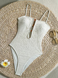 Leaves Printed Mesh Hollow Out Women Swimwear One Piece Swimsuit Female Monokini High Leg Cut Bather Slim Bathing Suit Swim Lady