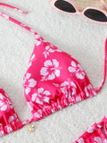 Triangle Halter Thong Bikinis 2026 Women Sexy Printed Swimsuit Floral String Swimwear Female Bathers Bathing Swimming Swim Suit