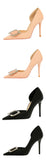 BIGTREE Pumps Elegant Pointed Crystal Buckle Slim High Heel Single Shoes Women Silk Spring/Summer High Heel Pumps Wedding Dress