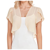 Women’S Short Sleeve Cardigan Chiffon Tops Ladies Open Front Bolero Shrug Crop Top Clothing For Female Plus Size Oversized 2025