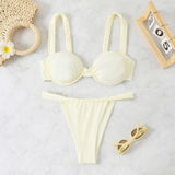 2026 Sexy Brazilian Bikini Sets Thong Swimsuit Women Swimwear Micro Bikinis Female Beachwear Solid G-string Bath Suits Bandeau