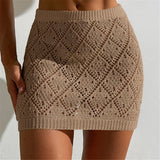 Sexy Hollow Out Crochet Knitted Tunic Beach Cover Up Cover-ups Beach Dress Beach Wear Beachwear Mini Skirt Female Women K6587