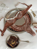 2025 Fashionable Women Two-Piece Swimsuit Adorable Chocolate Dot Design with Lace Detail Perfect for Beach Wear and Pool Parties