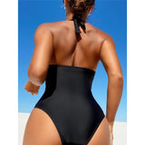 Sexy Shiny Sequins Deep V Backless Monokini Halter Women Swimwear One Piece Swimsuit Female Bather Bathing Suit Swim Lady K4996