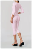 Fashion Mid Sleeve T-shirt Yoga Suits Tight Fitting Slim Sports Tops High Waist Peach Hip Mid Pants Gym Running Fitness Outfits