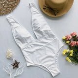 2025 High Cut Deep V Female Swimwear One Piece Swimsuit Women Backless Monokini High Waist Bathing Suit Swim Beachwear Bodysuit