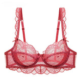 Logirlve Ultrathin Bra Transparent Brassiere Sexy Underwear Plus Size Cup Embroidery Women Lingerie Lace Bras Hollow out