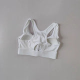 Large Size Women's Sports Fitness Bra Shock-Absorbing Gathered Front Zipper Design No Buckle Needed for Comfortable Fit