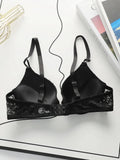 Women's sexy embroidered lace bra with breathable steel rims gathered push ups adjustable shoulder straps comfortable bra U037