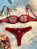 Sexy Lingerie Romantic Fancy Woman 2 Pieces Women Underwear Embroidery Cute Beautiful Bra And Panty Sets