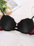 Girls' cross hollow steel ring bra, red lace women's sexy underwear, spring and summer new products J2485