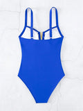 Sexy V Neck One Piece Swimsuit 2025 Mujer Women Black Hollow Out Pleate Tummy Control Swimwear Beach Bathing Suit Slim Monokini