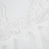 FDYOUI Sexy Lace Patchwork Mesh Long Dress Women Spaghetti Strap See-through Evening Party Dresses White Black Night Club Outfit