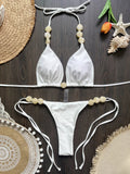 DEKA Thong Solid Bikini Set Stone Swimsuit Push Up Bikinis Women Swimwear Female Biquinis Bathing Suit Swimming Suits Beachwear