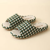 Breathable Cotton Linen Slippers For Women Men Summer Autumn House Shoes Anti-slip Keep Quiet Couples Home Floor Flax Slides