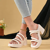 Platform Block Heel Sandals and Slippers Women Wear New Summer French Fashion Round Toe High Heels