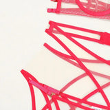 Toucheart 4 Piece Set Bra Set Nude See-Through Mesh Contrasting Color Hemmed Sexy Underwear For Women Girdle Garter Belt Suit