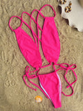 DEKA Women's New Thong One-piece Swimsuit Sexy Tight Backless Lace-up Swimsuit Brazilian Beach Swimsuit Extreme Micro Bikini