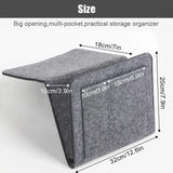 5-Pocket Felt Bedside Caddy Organizer, Bed/Sofa Storage Pockets for Tablet/Phone/Book/Magazine