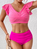 2026 Ruffle Bikinis Women Sexy Swimwear Female High Wasit Swimsuit Bathers Bathing Swimming Swim Suit Beachwear Summer